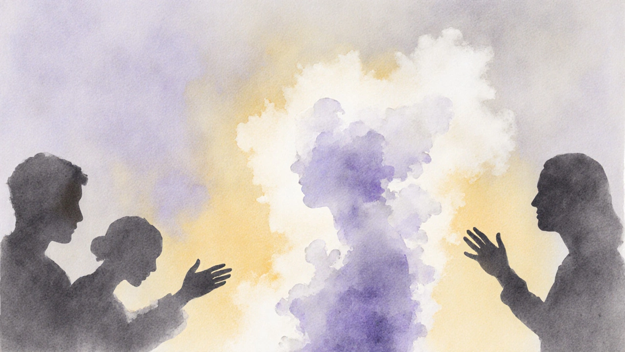 Abstraktní obraz dechu, který se mění v zlatý světlo, symbolizující klidný odchod.