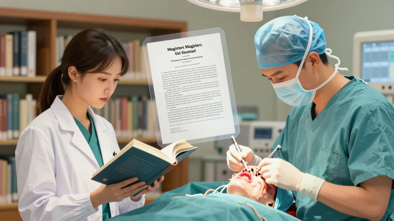 Přechod studenta stomatologie do zkušeného maxilofaciálního chirurga.