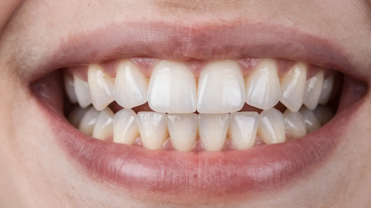 Srovnání zubů s tetracyklinovým zbarvením a výsledku po aplikaci keramických faset.